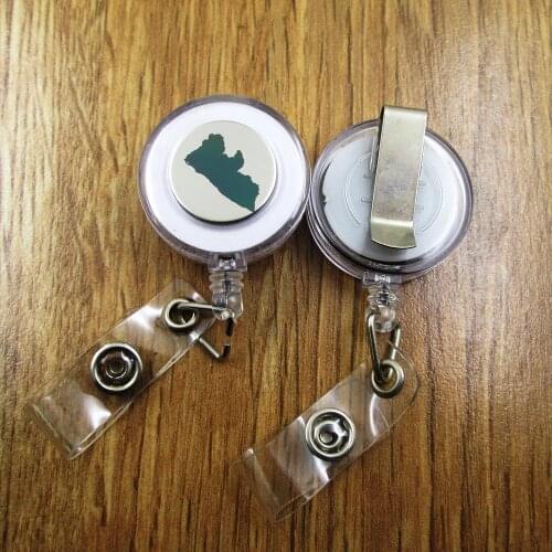 Liberia ID Badge Reel gift for him/her friend family retractable recoil id badge holder work fun