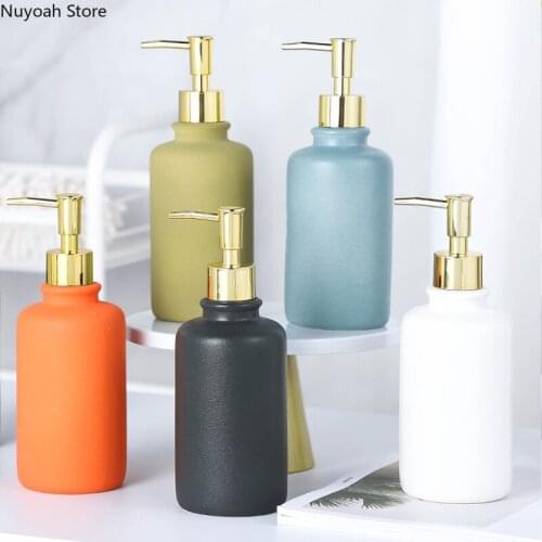 Ceramic Lotion Bottle Household Bathroom Shower Gel Bottle Sub-bottling Press Bottle Hand Sanitizer Bottle Bathroom Accessories