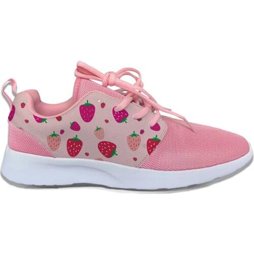 STRAWBERRY Cartoon Funny Cute Kawaii Funny Sport Running Shoes Casual Breathable Lightweight 3D Print Lady Women Female Sneakers