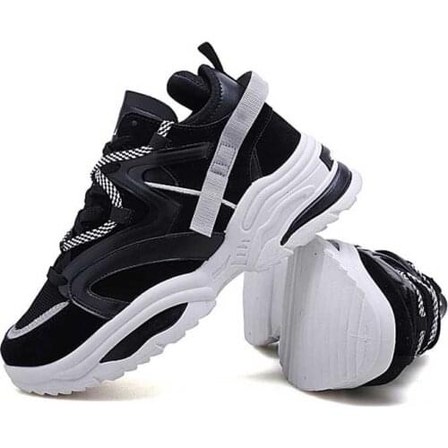 Women Sneakers Trendy Thick Sole Ladies Platform Shoes Web Celebrity Chunky Dad Sneakers Chaussures Femme Buty Damskie