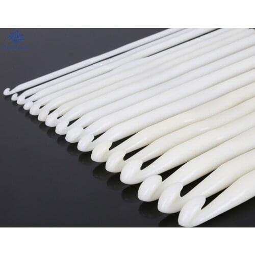 14cm Length 3Pcs/bag 3mm-10mm, Pure White Plastic Crochet Hooks Knit Needles Weave Craft Knitting Needle DIY Crafts Accessories
