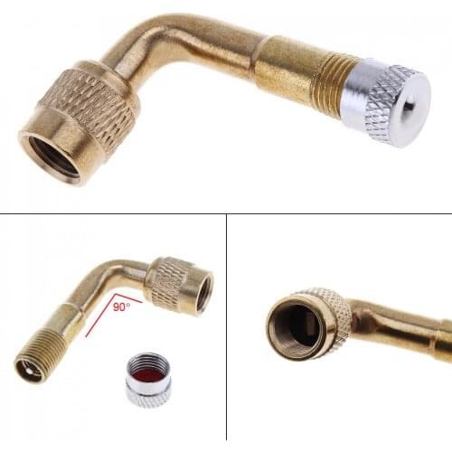 90 Degree Angle Brass Air Type Tire Valve Extension Adaptor for Motorcycle Car Scooter Bicycle Accessories