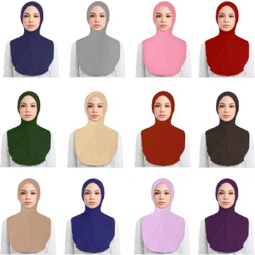 Fashion Arab Women Muslim Amira Hijab Islamic Full Cover Head Wrap Headwear Shawls Khimar Headscarf Prayer Cap