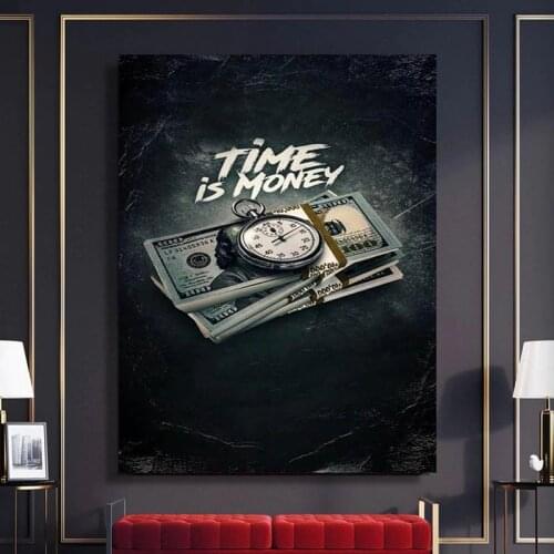 Modular Pictures Canvas Print Vintage Painting Time Is Money Wall Art Nordic Quotes Poster Home For Living Room Decoration