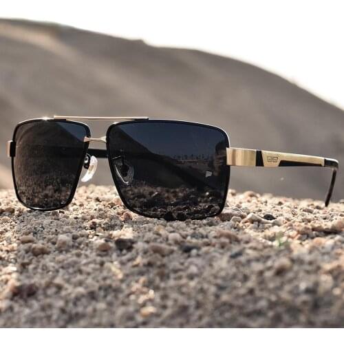 Brand Sun Glasses For Driving A Car Sunglasses Polarized Men Square Metal Anti Ray Reflection Shades For Male UV400 CP031