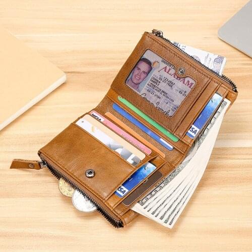 Mens Antimagnetic Rfid Wallet Mens Leather Wallet Mens Coin Purse Mens Wallet Card Case