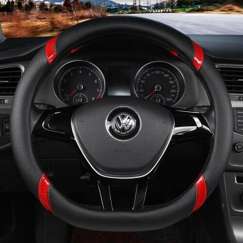 New D Shape Steering Wheel Cover for VW Golf 7 Polo 2014-2019 Scirocco Jetta 6 2017-2019 Santana 2016-2018 Auto Accesorioss