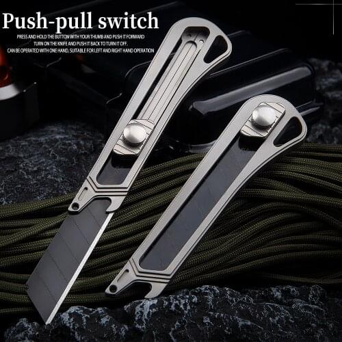 SK steel blade titanium alloy outdoor tool knife multifunctional telescopic knife portable openable EDC knife