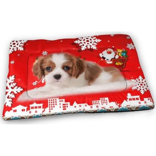 Christmas Cavalier King Dog Print Blanket For Large House Sofa Mat Pet Beds Kennel Soft Cat Home Cushion Washable Dropshipping