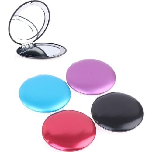 1PC Solid Color Small Makeup Mirror Cosmetic Magnifying Make Up Mirror for Purse Travel Bag Home Office Mirror