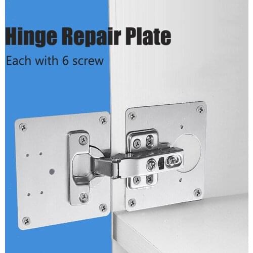 Hinge Repair Plate With 6pcs Screws Stainless Steel Fixed Bracket Table Chair Door Furniture Hardware Mounting Tools Accessories