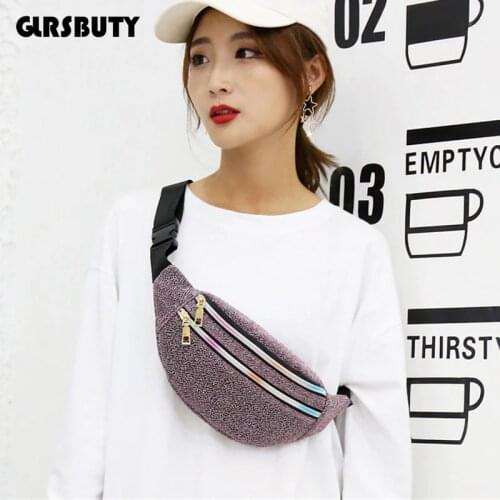 GLRSBUTY Waist Bag 2019 Fanny Pack Women`s Belt Bag Oxford Hip Bum Bag Travel Shiny Pocket Zipper Pouch Purse for Moblie Phone