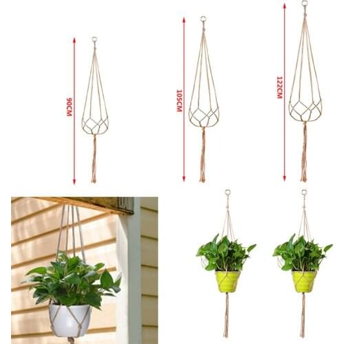 Practical Macrame Pot Holder For Balcony Gardens Office Gardening Household Decoration Natural Jute Flower Pot Holder