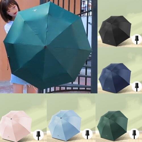 Umbrella Rain UV Clear Three Fold Black Glue Sun Screen Umbrella Parasol Uv Sun Protection and Ultraviolet Protection Parasol