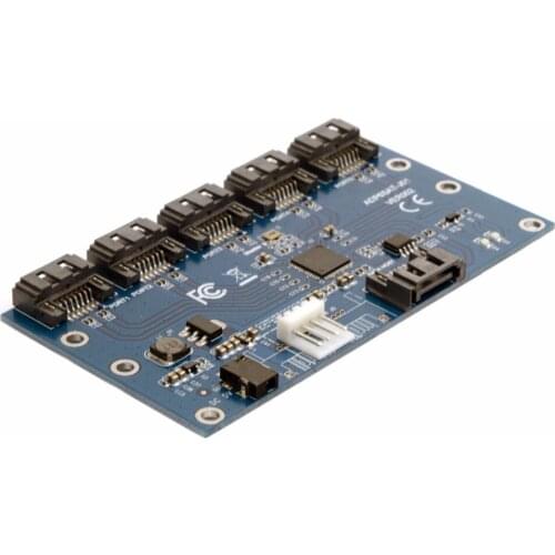 SATA 1 to 5 Hub PM Router Port Multiplier Riser Card Splitter Storage Adapter JMB321 chipset