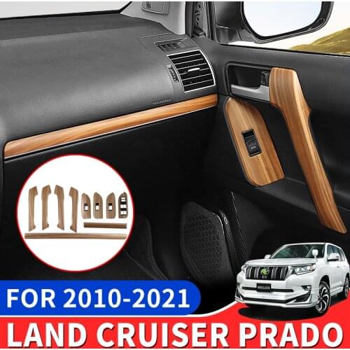 Special Land Cruiser Toyota Prado 150 Interior Peach Wood Grain Replacement Armrest Cover Car Door Handle Gear Head Modification