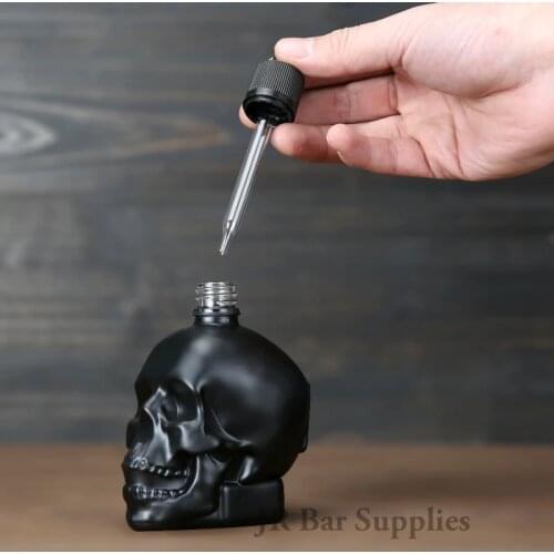 Skull Glass Dropper Bitter Bottle Liquid Dropper Bottle Perfume oil bottle with nipple