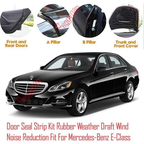Door Seal Strip Kit Self Adhesive Window Engine Cover Soundproof Rubber Weather Draft Wind Noise Reduction For Mercedes E-Class