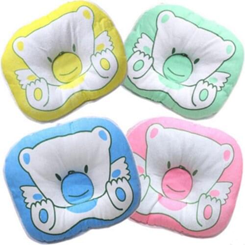 Clear Infant print bear Baby pillows Newborn Baby Cushion Pads 100%Cotton Animal Pillow Prevent Flat Head Shaping Beddings
