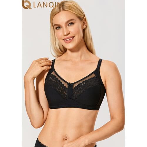 Womens Full Coverage Cotton Floral Lace Bra Wireless Unlined Plus Size Sleep Plus Size Sheer Mesh