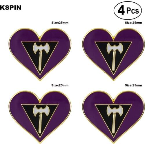 Lesbian Pride heart shaped Pin Lapel Pin Badge Brooch Icons 4pcs