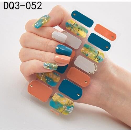 1pcs Colorful Gradient Nail Decal Fashion Full Nail Art Stickers 3D Laser Effect Tattoo Wraps for Manicures Tips DIY Decoration