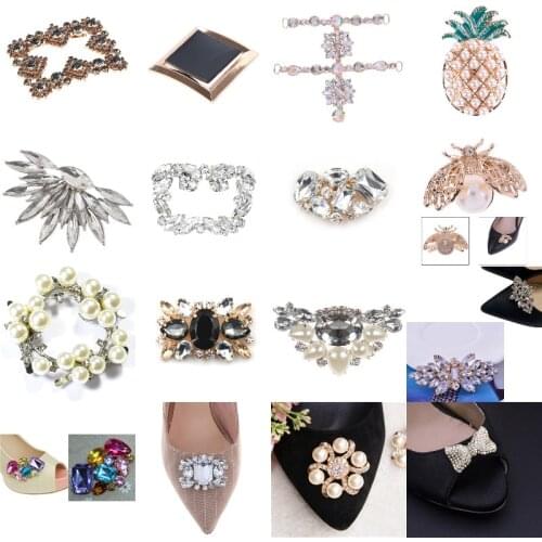 1pc Crystal Decorations Shoes Clips Women Elegant Shoes Rhinstones Ornament Bridal Wedding Party Shoes Accessories