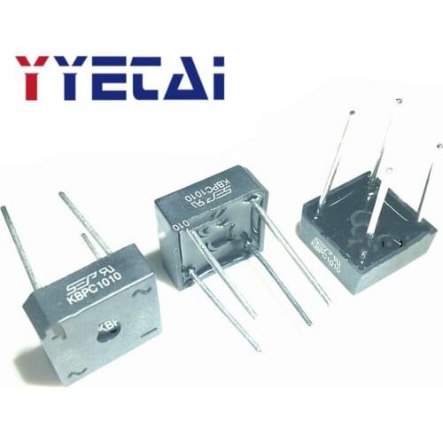 TAI 10PCS KBPC1010 square rectifier bridge straight into four feet square bridge 10A/1000V
