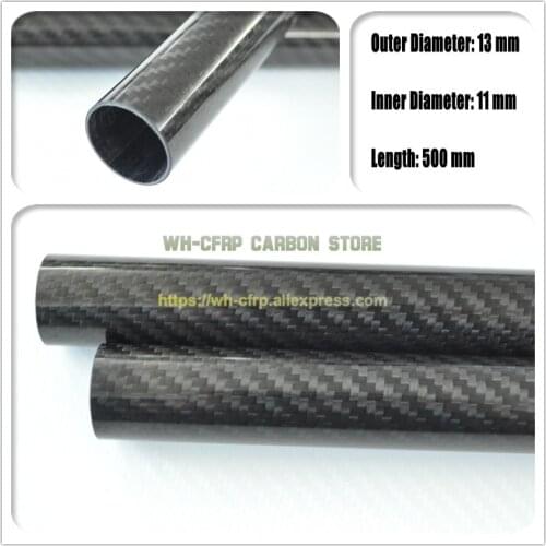 13mm x 11mm x 500mm Carbon fiber tube, with 100% full carbon, Japan 3k improve material Quadcopter Hexacopter 13*11