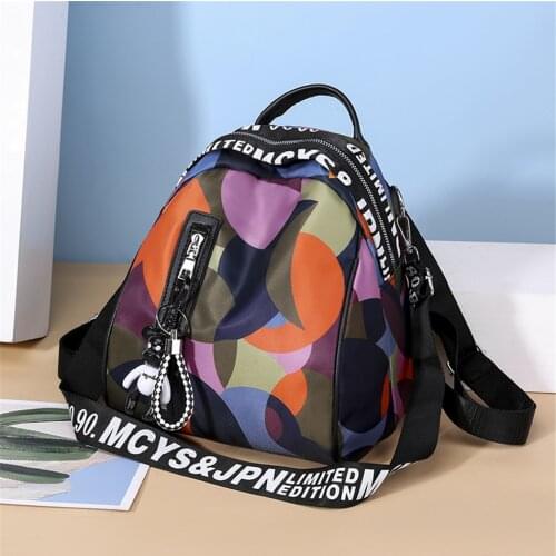2021Female Multifunction Rucksack New Waterproof Oxford Cloth Women Backpack For Teenagers Girls Small Pendant School Bags