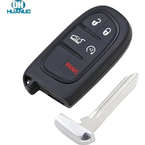 4+1 Buttons New Keyless 5 buttons Smart Remote Key Case key shell fob for Jeep Cherokee Uncut emergency blade