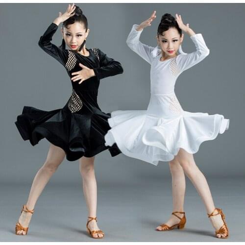 Childrens Latin dance ballet costume girls autumn and winter competition clothes training clothes girls practice clothes