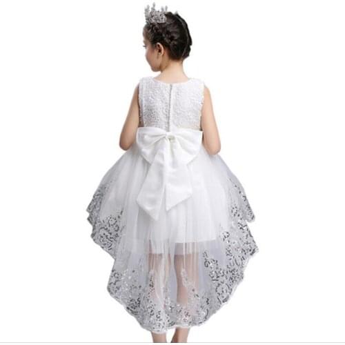 Children Lace Sequins Formal Evening Wedding Gown Princess Tailing Dress Girls Clothing Kids Party Dress Girl Christmas Clothes