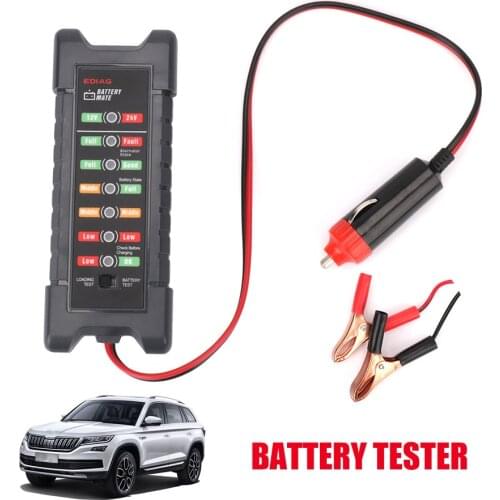 12/24V Battery Test Diagnostic Tool Alternator Quick Tester Kit 7 LED Light Indicator 4x4 Automobile Motorcycle Car Accessories