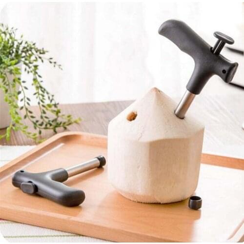 Coconut Opener Tool 1Pcs Black Coco Water Punch Tap Drill Straw Open Hole Cut Gift Fruit Openers Tools Kitchen Openers Gadgets