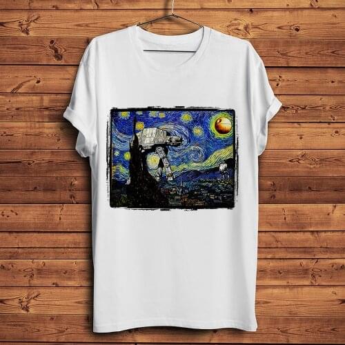 Starry Night versus the Empire funny t shirt men summer new white casual homme cool streetwear tshirt