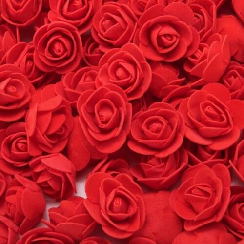 50Pcs 3cm Mini Artificial Flower PE Foam Rose Head Handmade DIY Wedding Home Decoration Party Wall Supplies Wreath Craft