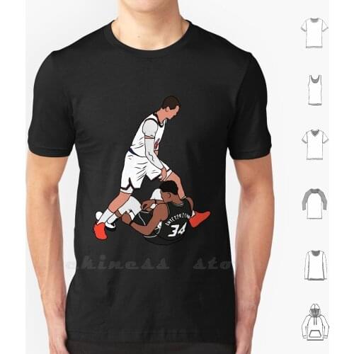 Hezonja Steps Over Giannis Antetokounmpo T Shirt Big Size 100% Cotton Sports Basketball Hezonja Croatia Magic 8