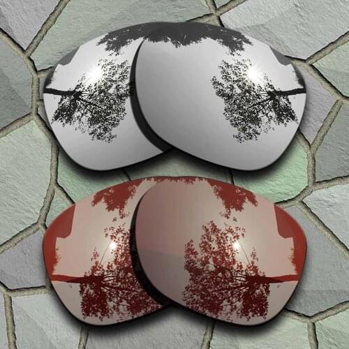 Chrome&Bronze Brown Sunglasses Polarized Replacement Lenses for Oakley Garage Rock