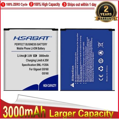 HSABAT 0 Cycle 3000mAh GS160 Battery for GIgaset GS160 V30145-K1310-X463 High Quality Replacement Accumulator
