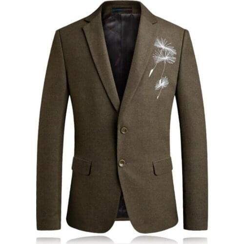 Dandelion embroidery suit mens jacket spring and autumn fashion casual blazers trajes para hombre terno jaquetas кастюмы мужской