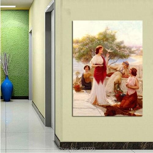 Nice Alston Abbey Idyll On The Terrace playing Modern HD Printed Canvas Painting Home Decoration