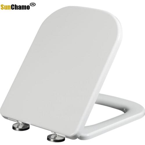 PP Square Toilet Seat Universal Flush Toilet for Household Use Urea-formaldehyde Toilet Seat Length 395 To 465mm, Width 345mm