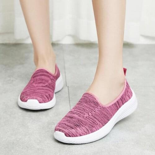 Large Size Summer Breathable Sneakers for Women Sport Shoes Girls Running Shoes Woman Sports Shoes Ladies Red Pink Tennis B-1294