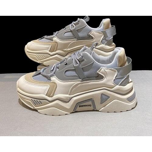 Chunky Sneakers Women Shoes Casual Breathable Ladies Sport Trainers New 2021 Thick Bottom Platform Sneakers Women Basket Femme