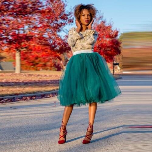 Fashion 2018 Knee Length Midi Tulle Skirt Women Pretty Bridesmaid Tulle Skirt Female Autumn Tulle Skirt Custom Made Plus Size