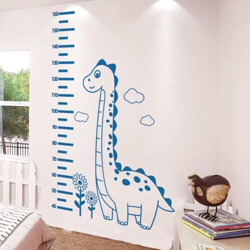 Cartoon Dinosaur Animals Wall Stickers DIY Height Measure Wall Decals for Kids Rooms Baby Bedroom Nursery House Decoration