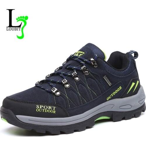 Men Outdoor Sneakers Anti-slip Cow Suede Boots Mens Casual Shoes High Quality Male Footwear Breathable Canvas Lining Big Size 47