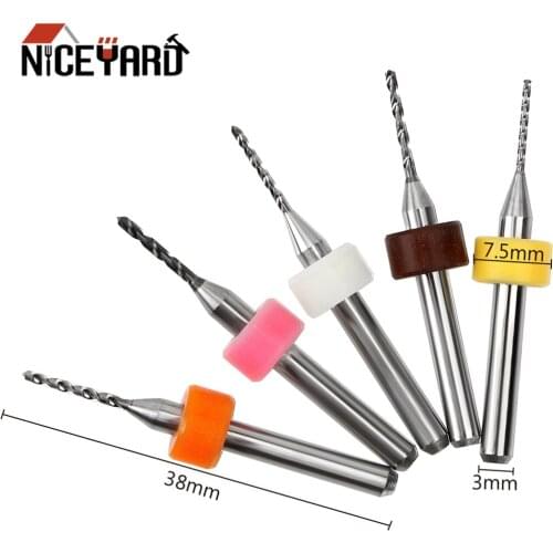 NICEYARD 10pcs/set 0.3mm to 1.2mm CNC Drill Bits Tungsten Steel Twist Drill PCB Mini Drill Bit for Print Circuit Board