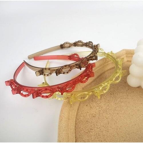 2021 Fashion Women New Double Layer Hairbands Bezel with Hair Clip Plastic Headbands Braided Ladies Hair Accessories Headwear